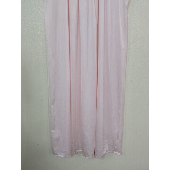 Lorraine Pink Nightgown Womens Size Medium Vintage 80's Silky Short Sleeve USA - Picture 6 of 10